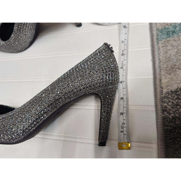 MIchael Kors Womens Silver Rhinestone 3" heels size 8.5. - Picture 5 of 8